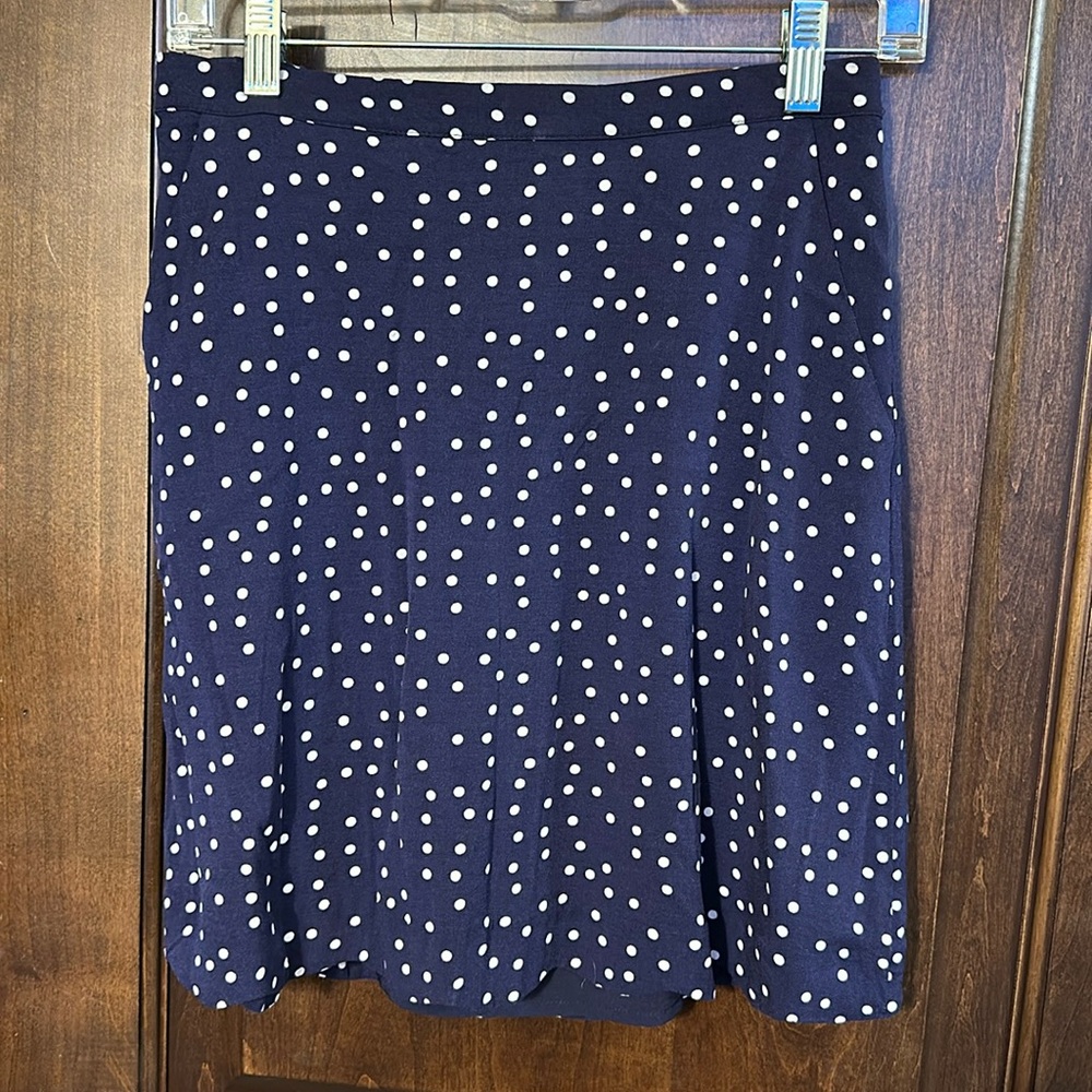Navy polka dot skirt